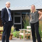 MP Steve Barclay with Jane Horn, Executive Headteacher at Cromwell Community College.