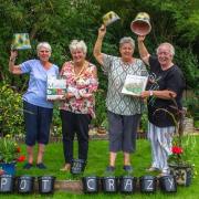 Sculpture winners Pot Crazy with Sue Unwin, President of Chatteris in Bloom. L-R: Jan Baynes; Sue Unwin, Anne Wells and Denise Butcher.