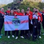 RKA Kickboxing Academy members in Cardiff while attending the WKU Kickboxing and Karate World Championships.