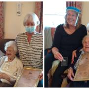 These two residents of the Gables care home in Chatteris were celebrated for reaching over 100 years old.