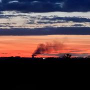 Smoke could be seen from Chatteris last night after the blaze