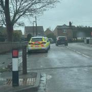 Police in Manea High Street this morning