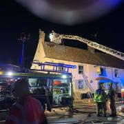 Six fire engines from Cambridgeshire and Norfolk, and an aerial appliance, were sent to reports of the fire at 1:38am.