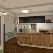 Illustrative image of the planned new cafe at Huntingdon Railway Station. Image taken from planning documents.