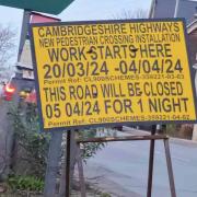 Bridge Street in Chatteris, Cambridgeshire, will be closed overnight on April 5.
