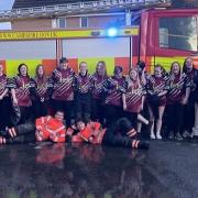 March firefighters hosted the women’s team from March Bears Rugby Club so they could try some firefighting activities.