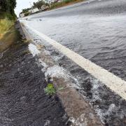 A burst water main on the A47 near Guyhirn is causing disruption