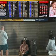 Passengers at Heathrow Airport in west London during disruption after a system issue hit air traffic provider Nats (Jonathan Brady/PA)