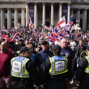 Hundreds of officers policed protests in Portsmouth on Saturday (Jonathan Brady/PA)