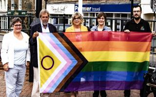 Cllrs Alison Whelan, Christine Whelan, Virginie Ganivet and Peter Harris. Andrew White chair of Ely Pride also attended.
