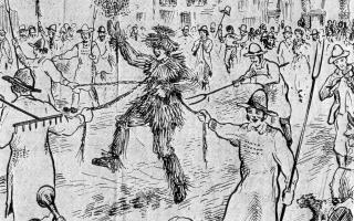 Straw Bear as featured in the Peterborough Advertiser in the 1930s.