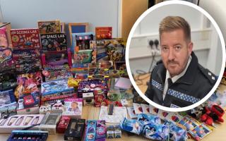 The Fenland Neighbourhood Policing Team gift appeal  has gone brilliantly. Pictured is Inspector Andy Morris. Credit: Cambridgeshire Constabulary.