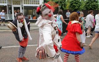 Chatteris Festival 2023 clowns in parade
