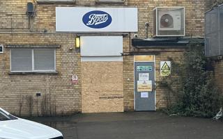The back of Boots pharmacy in Broad Street, March, has recently been boarded up.