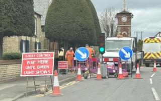 Temporary traffic lights are currently in place at New Street, Doddington, until March 21.